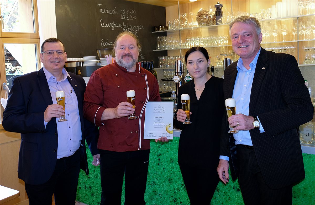 Vorbilder der österreichischen Bierkultur: Vorarlberger Bierkrone 2017 geht an das „Gasthaus Adler“