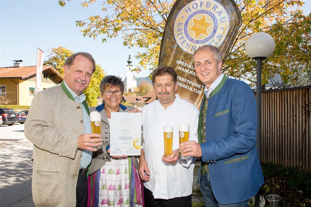 Vorbilder der österreichischen Bierkultur: Salzburger Bierkrone 2017 geht an den „Gasthof Abfalter“