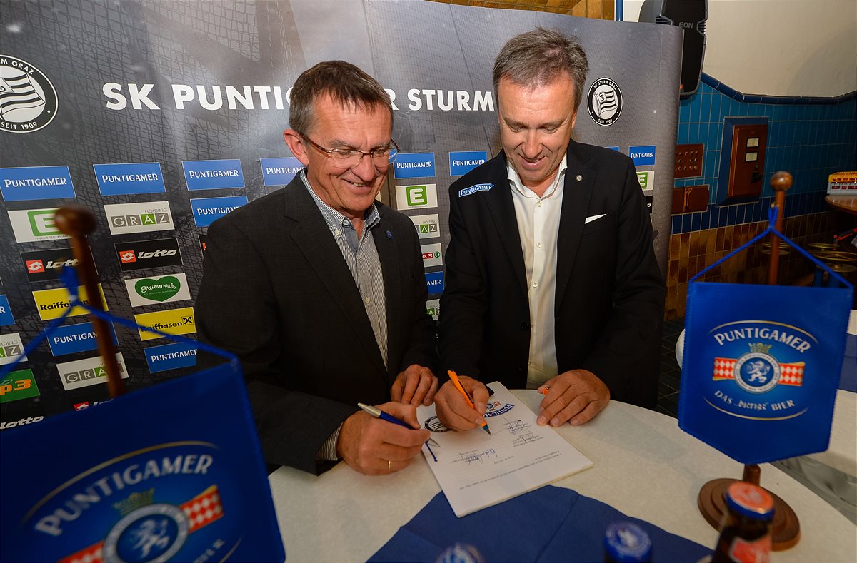 Puntigamer und der SK Sturm Graz verlängern Partnerschaft um weitere drei Jahre 