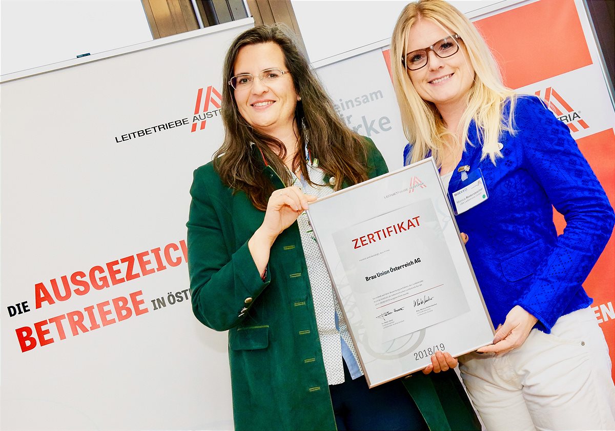 Brau Union Österreich erhielt Leitbetriebe Austria Zertifikat 